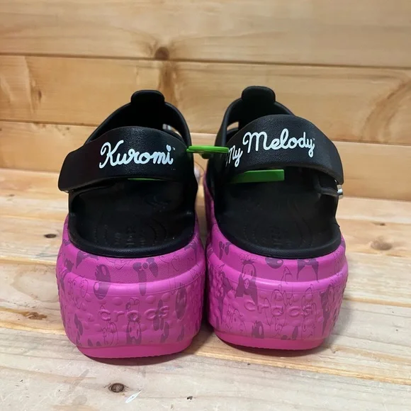 Hello Kitty Kuromi My Melody Stomp Sandals Crocs - Black / Pink - Picture 10 of 13